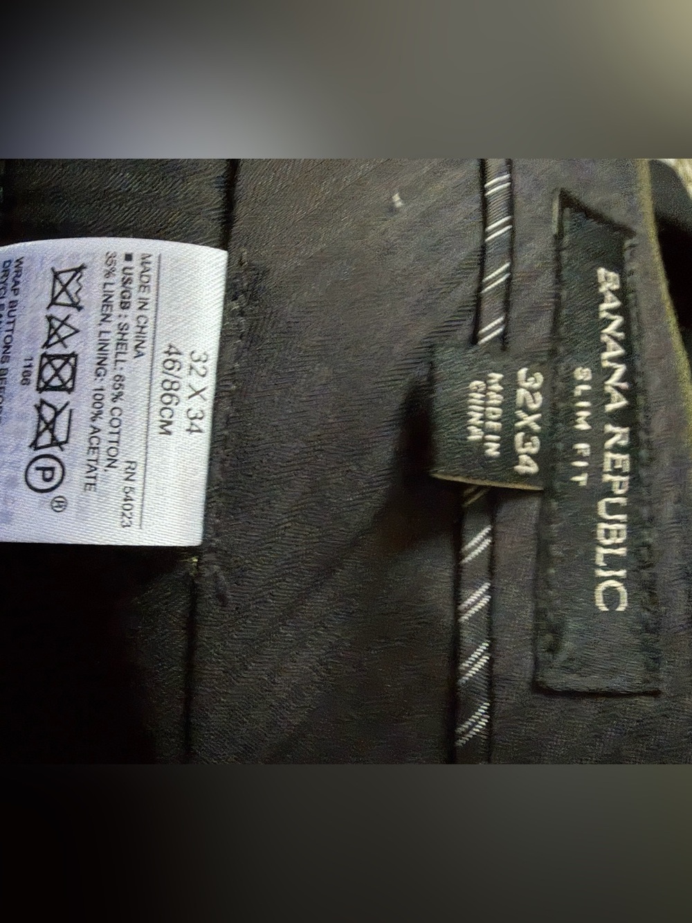 Banana Republic Men's Slim Fit Olive Green Dress Pants - Picture 3 of 3